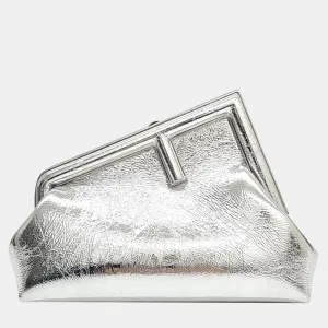 Silver Leather First Small Bag