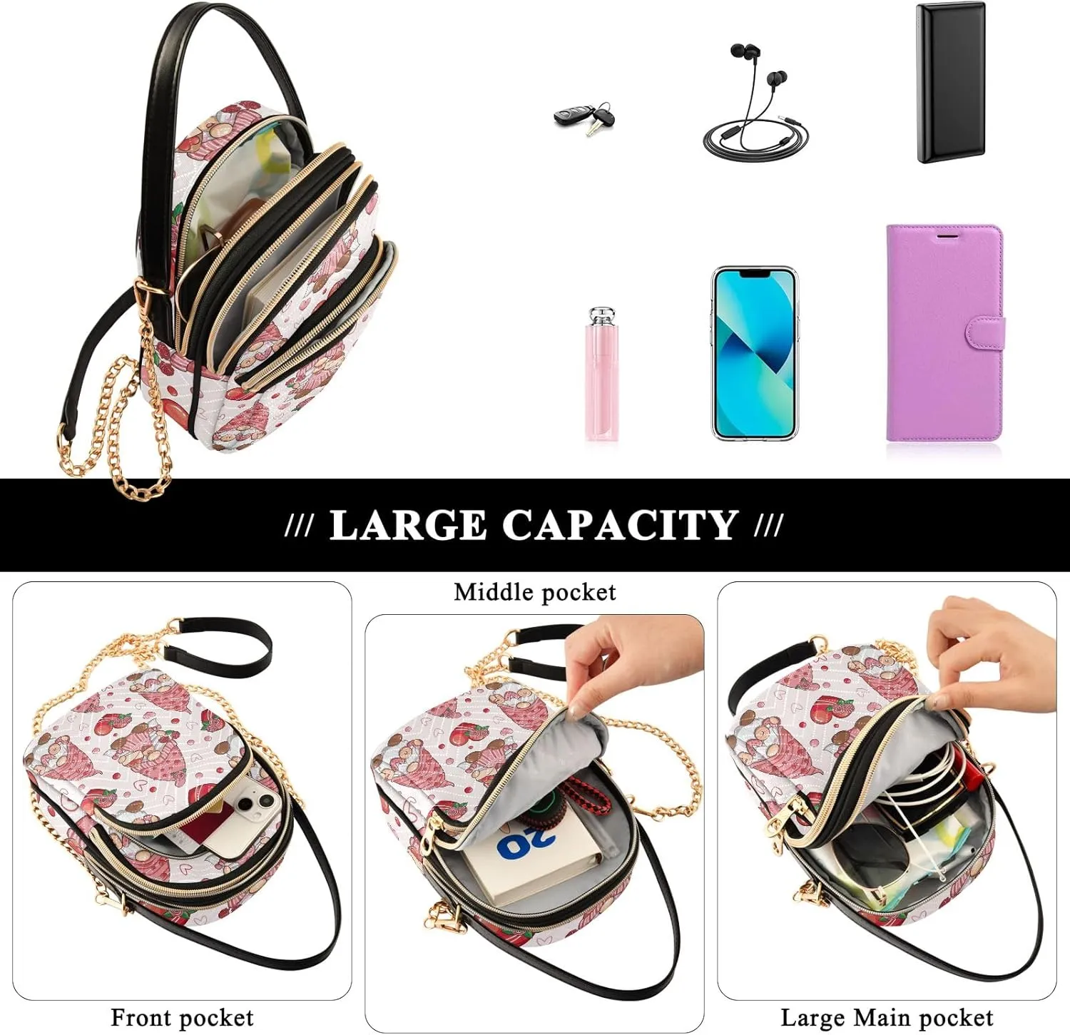 Skull Graphic Design Shoulder Bags Quilted Handbag