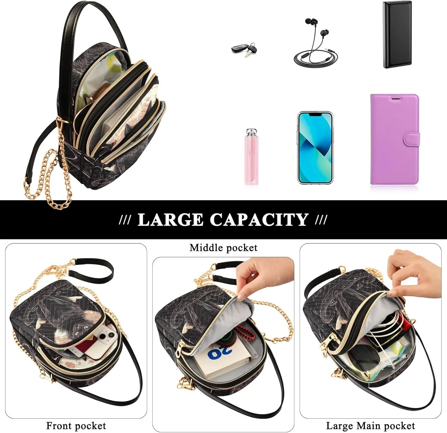 Skull Graphic Design Shoulder Bags Quilted Handbag