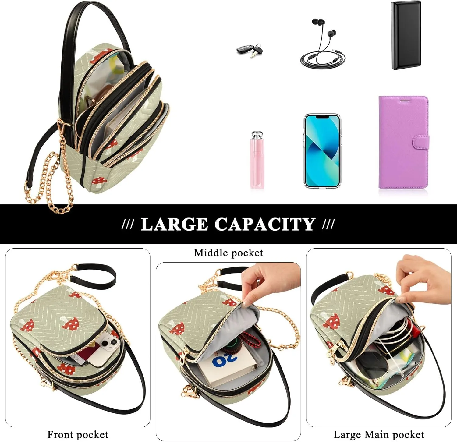 Skull Graphic Design Shoulder Bags Quilted Handbag
