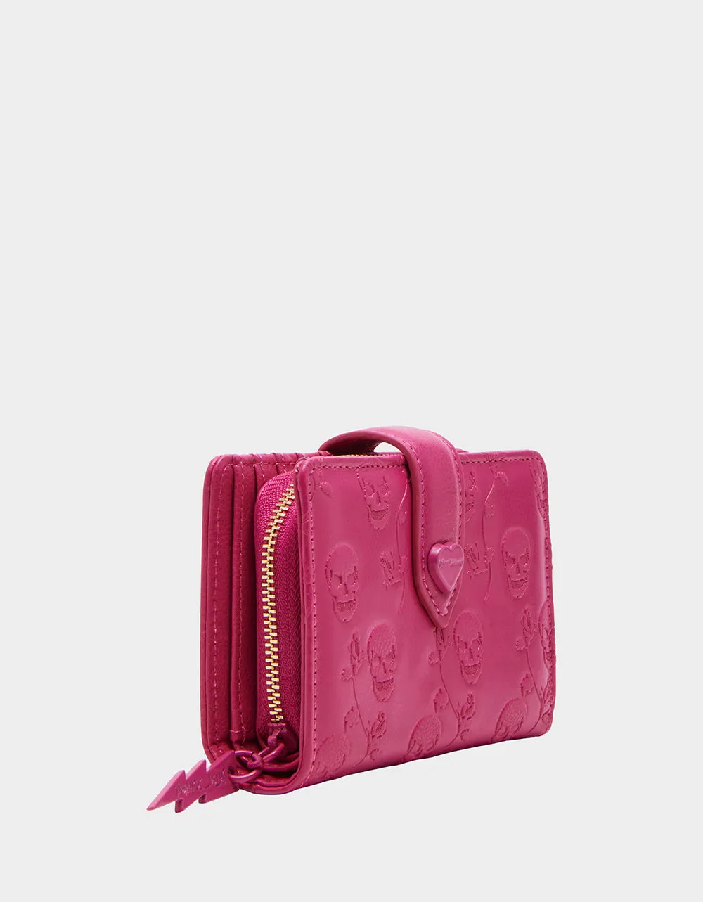 SKULLS & ROSES WALLET HOT PINK