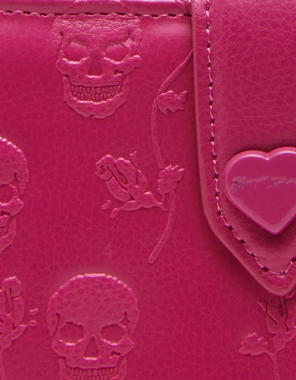 SKULLS & ROSES WALLET HOT PINK