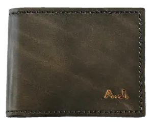 Slimline Billfold Wallet (display) - Black Interior - Embossed Initials