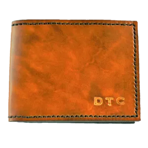 Slimline Billfold Wallet (no display) - Black Interior - Embossed Initials