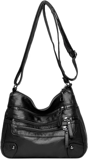 Sling Bags for Women Anti Theft Travel Fashion Canvas Hippie Crossbody Bags Womens Vacation Shoulder Bag(Black)