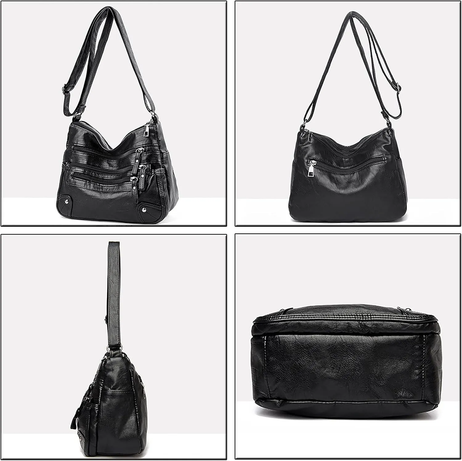 Sling Bags for Women Anti Theft Travel Fashion Canvas Hippie Crossbody Bags Womens Vacation Shoulder Bag(Black)