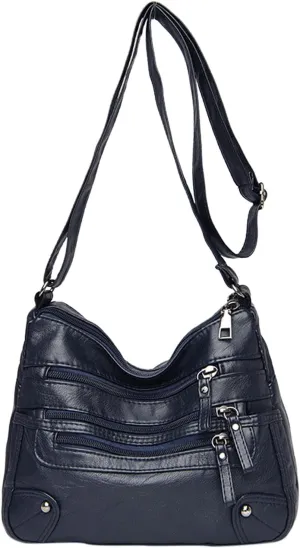 Sling Bags for Women Anti Theft Travel Fashion Canvas Hippie Crossbody Bags Womens Vacation Shoulder Bag(Blue)