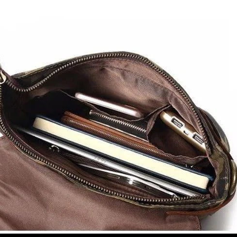 Small Canvas Military Messenger Bag Mens