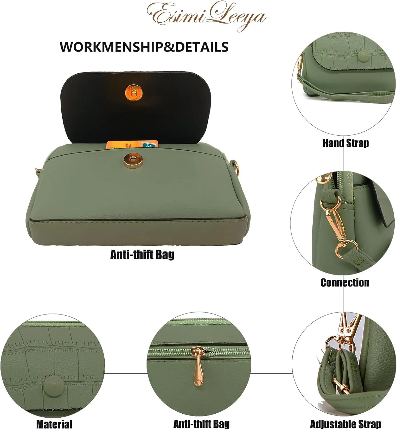 Small Cross Body Bag for Woman Crossbody Wallet Purse Mini handbags with Wristlet Strap