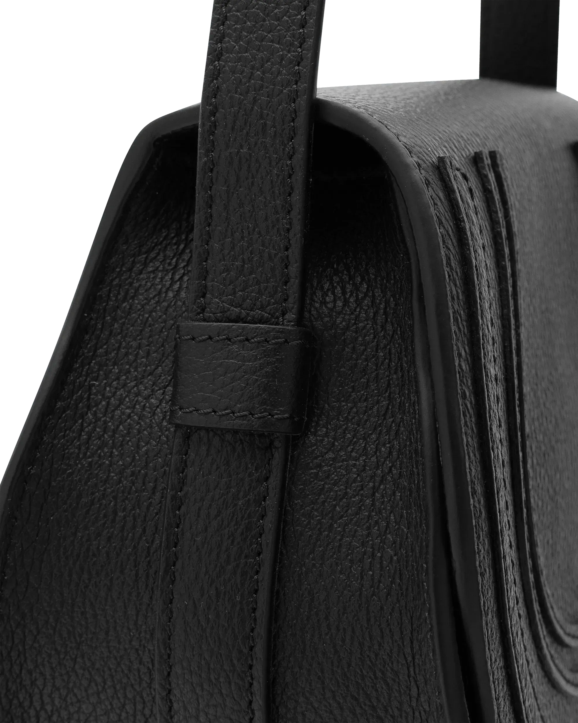 Small Marcie Grained Leather Saddle Bag