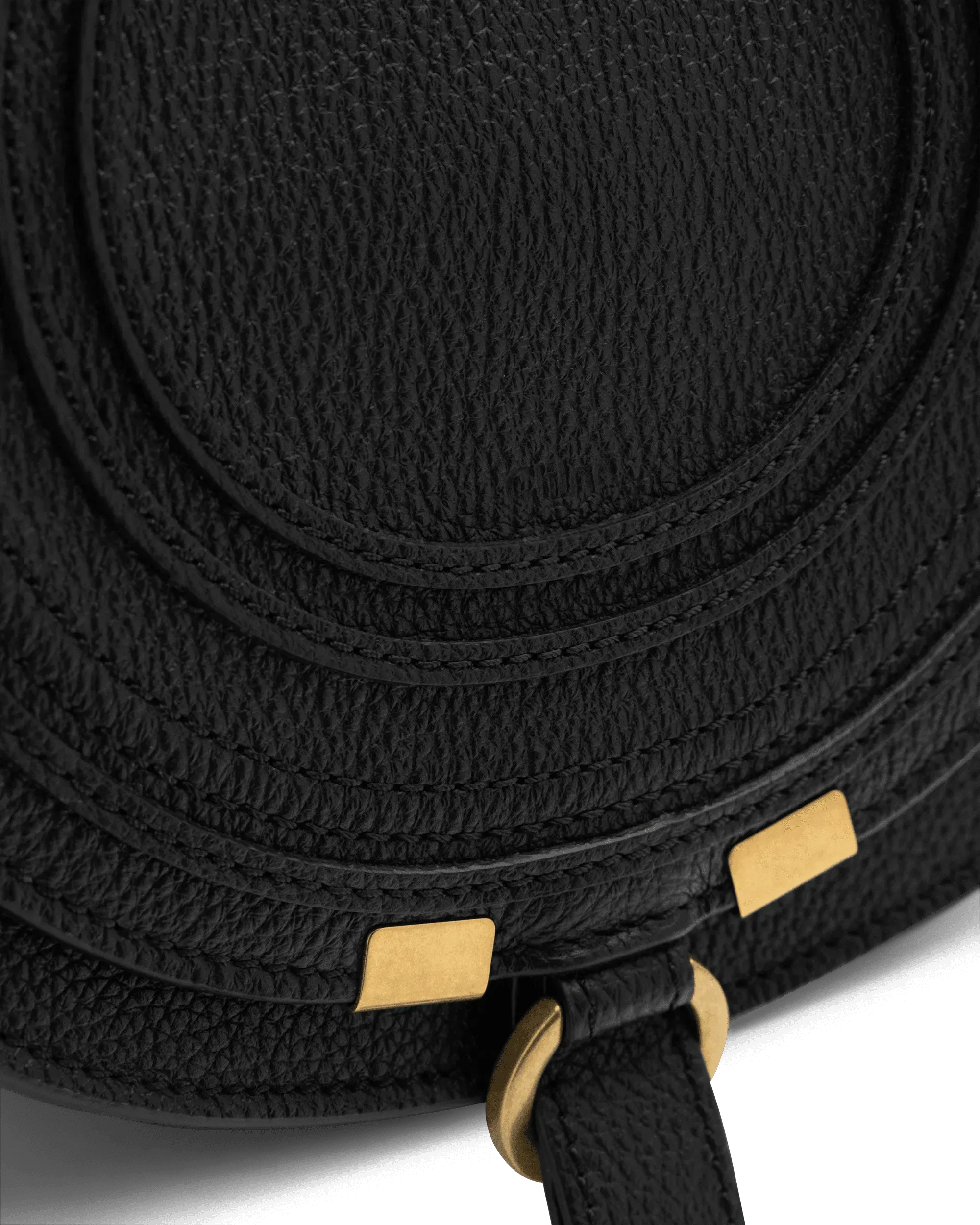 Small Marcie Grained Leather Saddle Bag