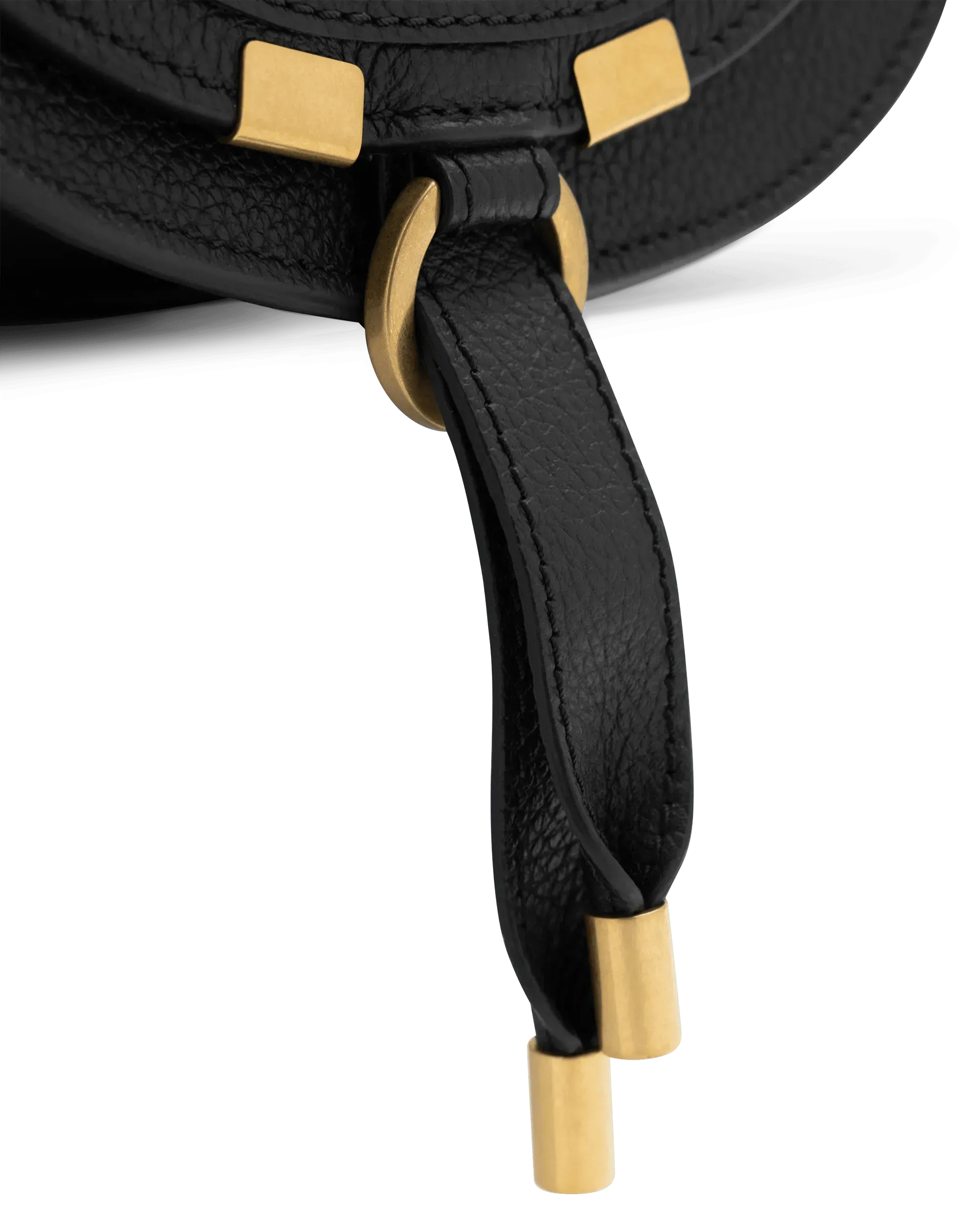 Small Marcie Grained Leather Saddle Bag
