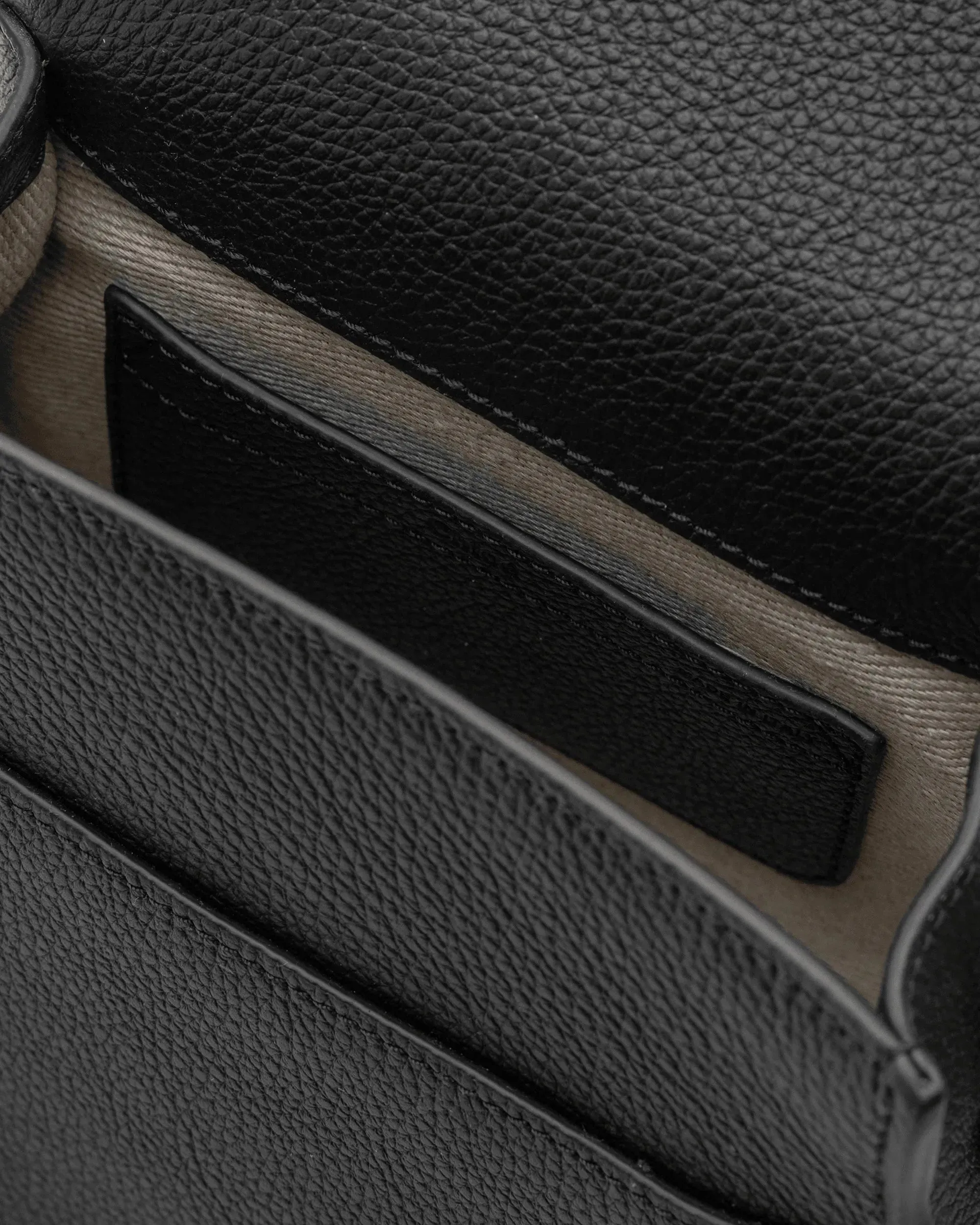 Small Marcie Grained Leather Saddle Bag