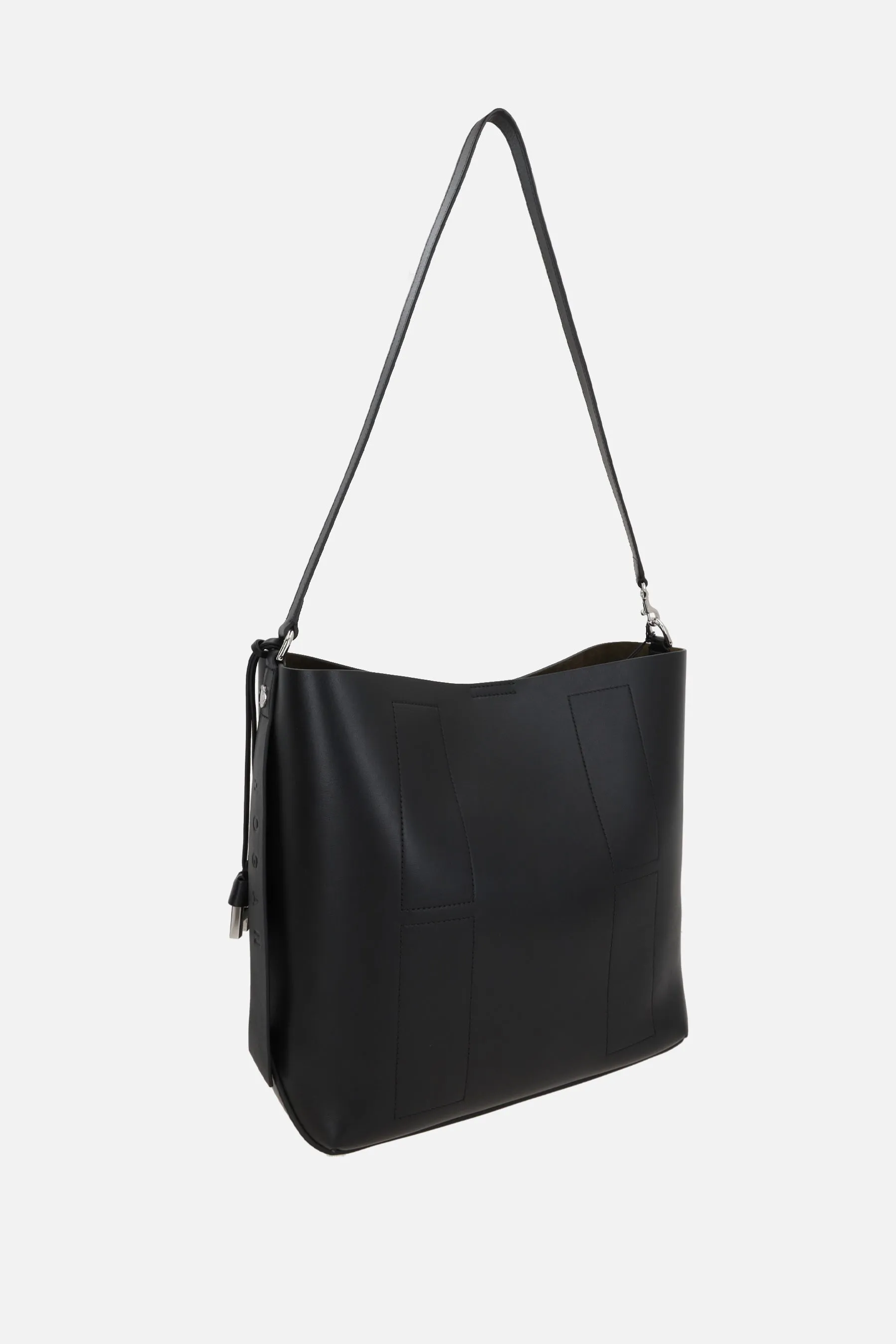 Smooth Leather Hobo Shoulder Bag