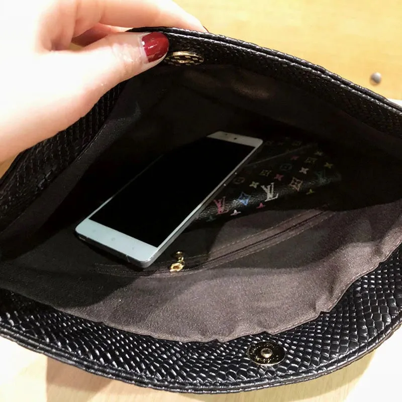 Snake Print Envelope Clutch