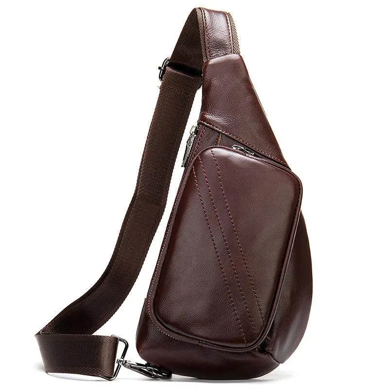 Soft Cowskin Leather Chest Pack Genuine Leather Crossbody