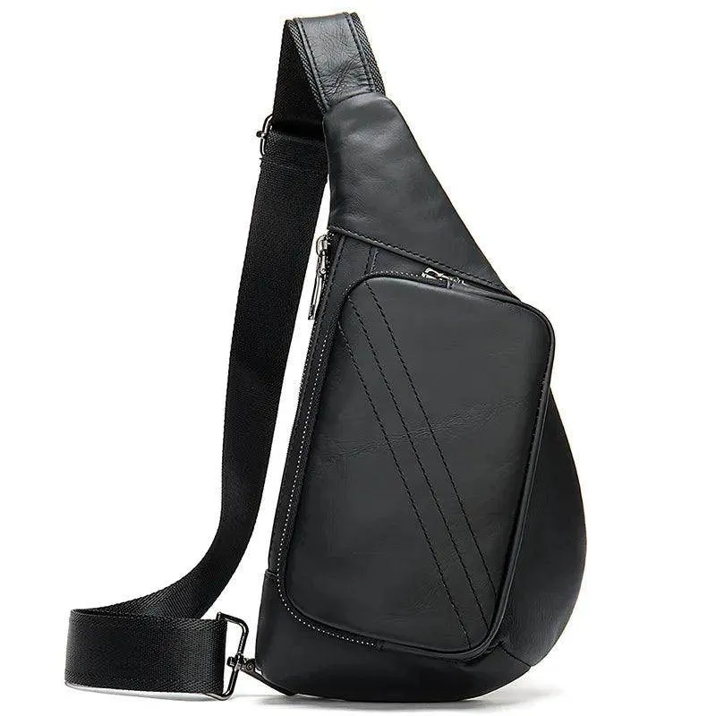 Soft Cowskin Leather Chest Pack Genuine Leather Crossbody