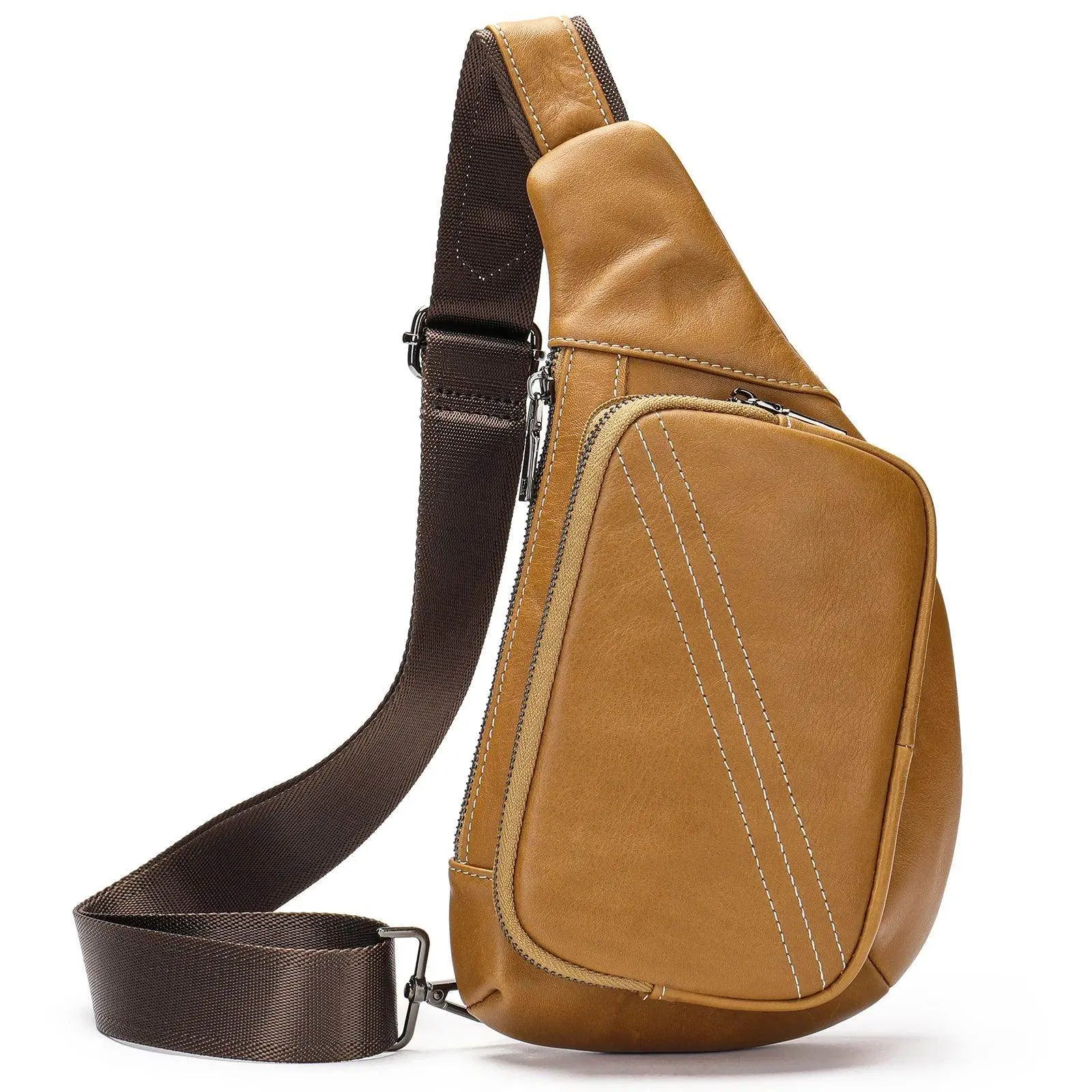 Soft Cowskin Leather Chest Pack Genuine Leather Crossbody