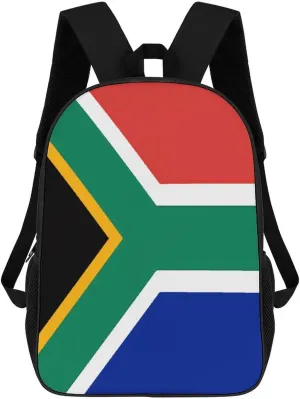 South Africa Flag Business Laptop Backpack for Women Men 17 Inch Carry on Backpack Waterproof Black Bookbag Fashion Lightweight Backpacks for Travel Hiking Camping Casual Daypack Backpacks