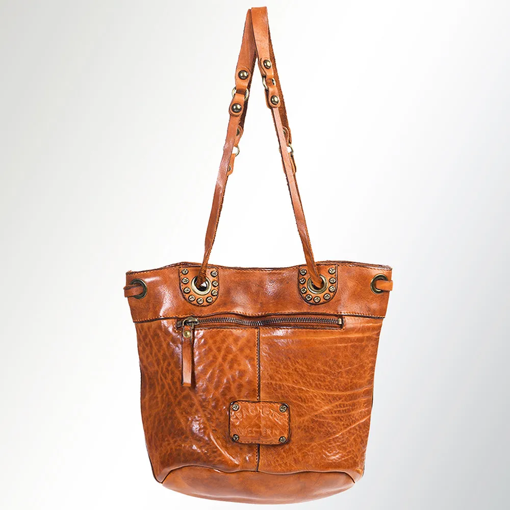Spaghetti Western Swc138Atan Hobo Vintage Handmade Drum Dyed Genuine European Cowhide Leather Women Bag Western Handbag Purse