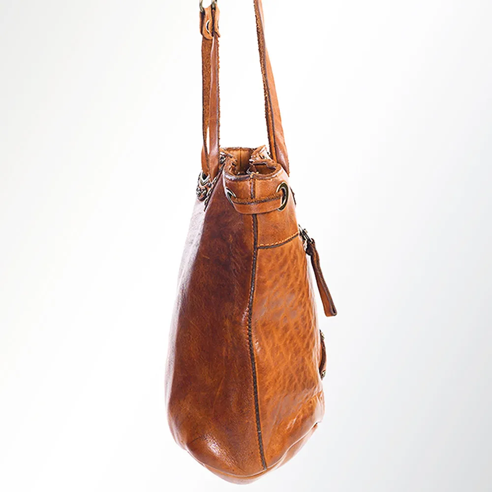Spaghetti Western Swc138Atan Hobo Vintage Handmade Drum Dyed Genuine European Cowhide Leather Women Bag Western Handbag Purse