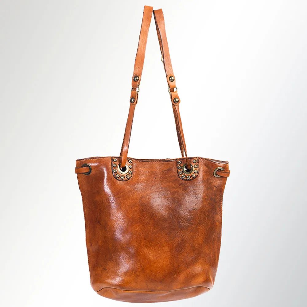 Spaghetti Western Swc138Atan Hobo Vintage Handmade Drum Dyed Genuine European Cowhide Leather Women Bag Western Handbag Purse