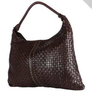 Spaghetti Western Swc141Brn Hobo Vintage Handmade Drum Dyed Genuine European Cowhide Leather Women Bag Western Handbag Purse