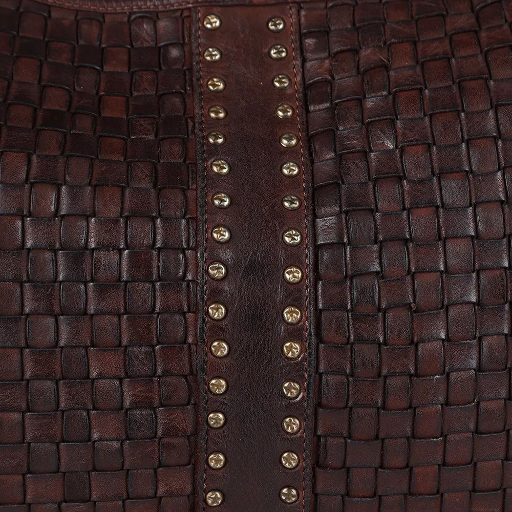 Spaghetti Western Swc141Brn Hobo Vintage Handmade Drum Dyed Genuine European Cowhide Leather Women Bag Western Handbag Purse