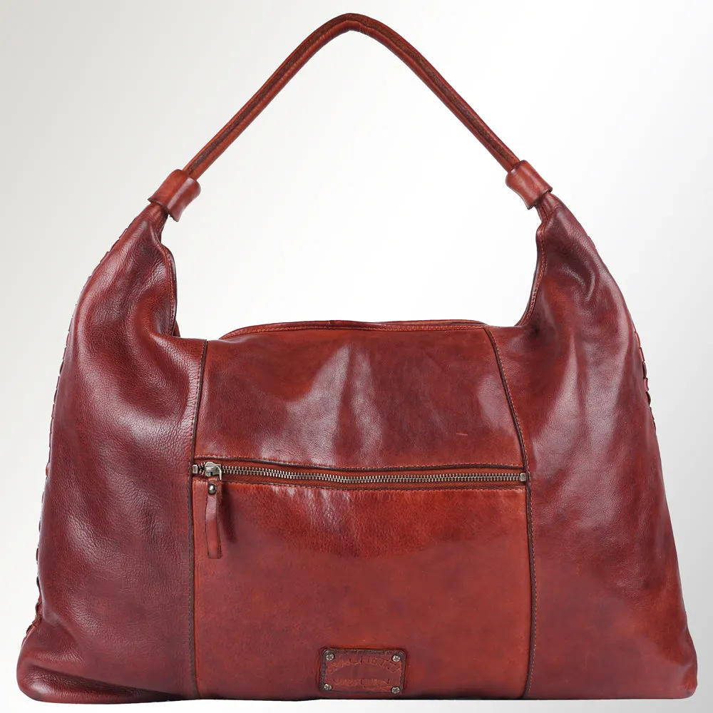 Spaghetti Western Swc141Cg Hobo Vintage Handmade Drum Dyed Genuine European Cowhide Leather Women Bag Western Handbag Purse