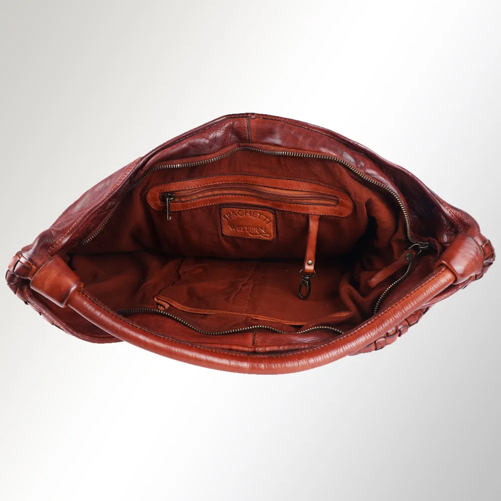 Spaghetti Western Swc141Cg Hobo Vintage Handmade Drum Dyed Genuine European Cowhide Leather Women Bag Western Handbag Purse