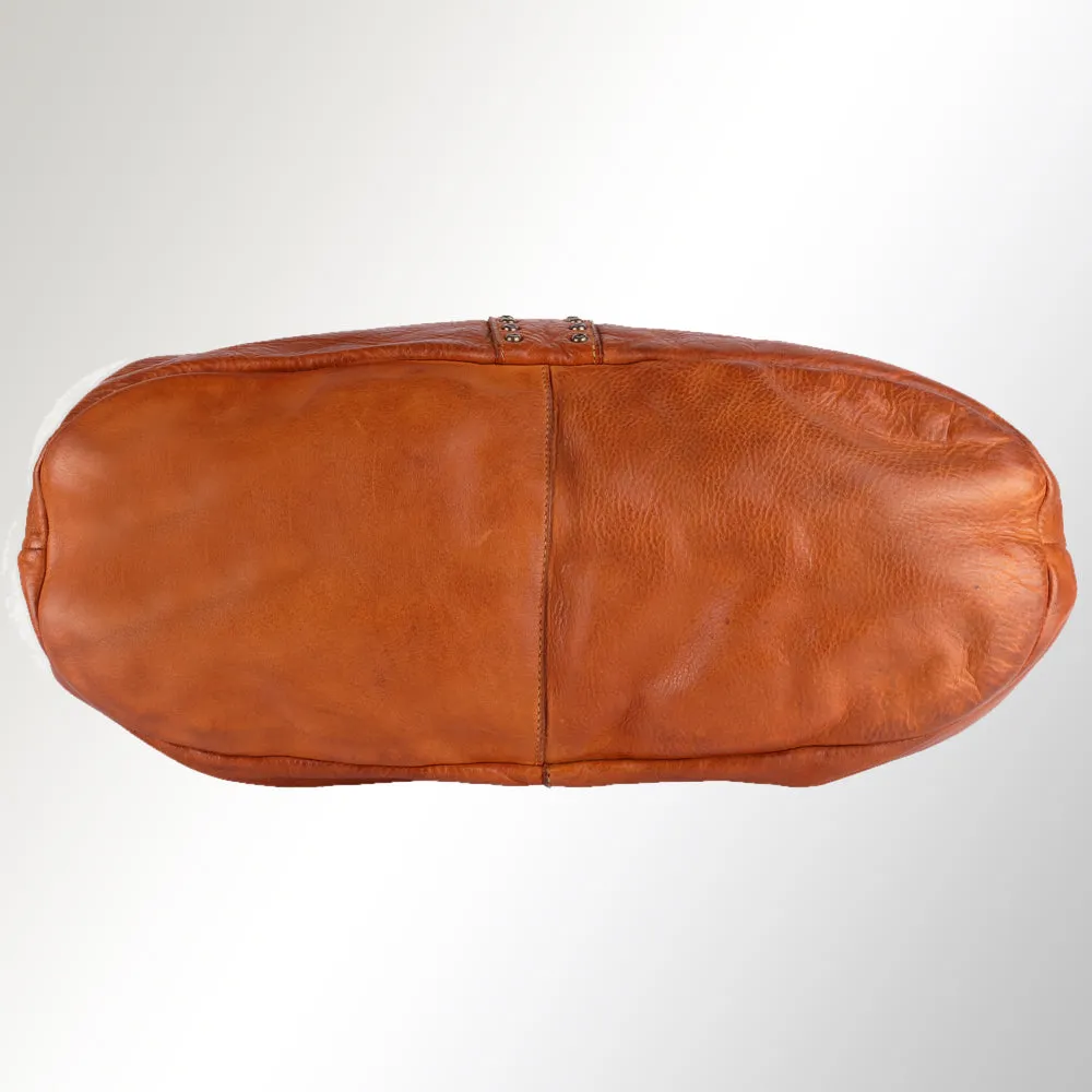 Spaghetti Western Swc184Mtd Hobo Vintage Handmade Drum Dyed Genuine European Cowhide Leather Women Bag Western Handbag Purse