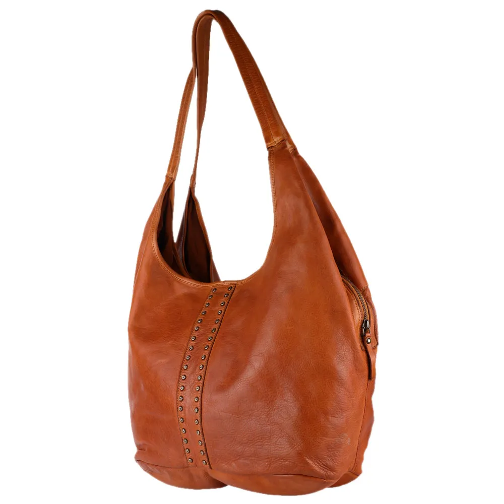 Spaghetti Western Swc184Mtd Hobo Vintage Handmade Drum Dyed Genuine European Cowhide Leather Women Bag Western Handbag Purse