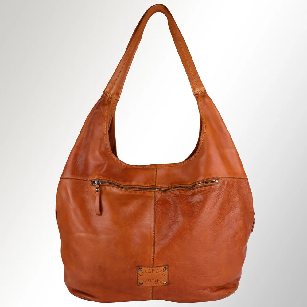 Spaghetti Western Swc184Mtd Hobo Vintage Handmade Drum Dyed Genuine European Cowhide Leather Women Bag Western Handbag Purse