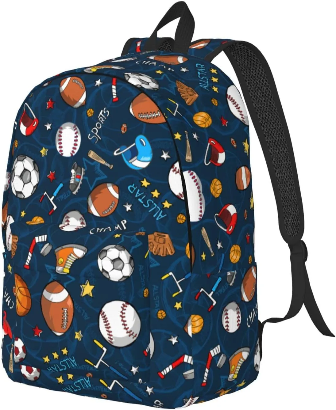Sports Baseball Game Print Canvas Backpack Women,Mens Travel Casual Daypack Bookbag For Laptop Work Travel Hiking