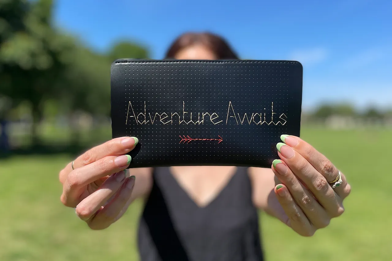 Stitch Travel Wallet - Black (Vegan)