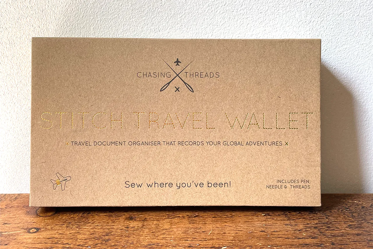 Stitch Travel Wallet - Black (Vegan)
