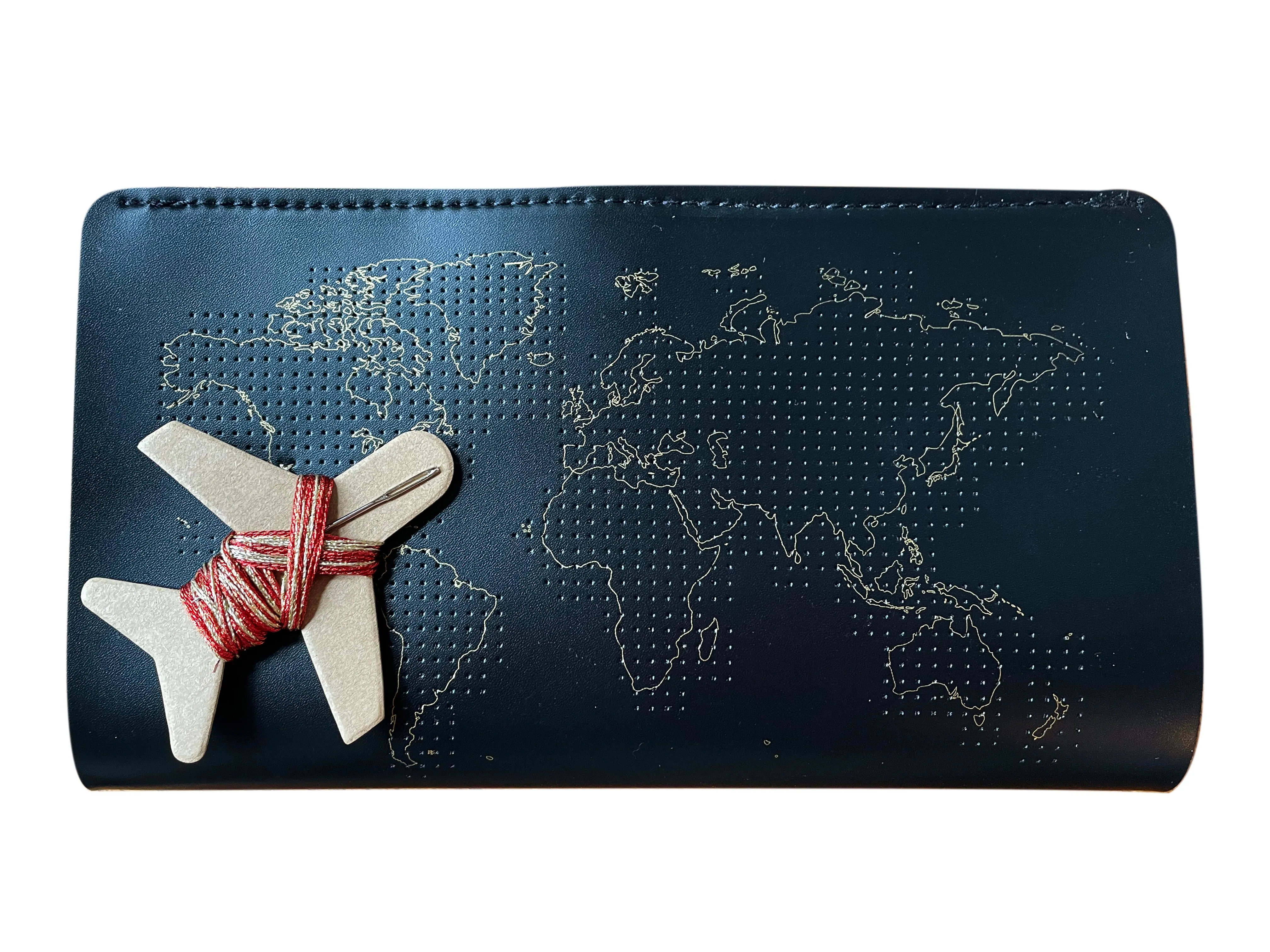 Stitch Travel Wallet - Black (Vegan)