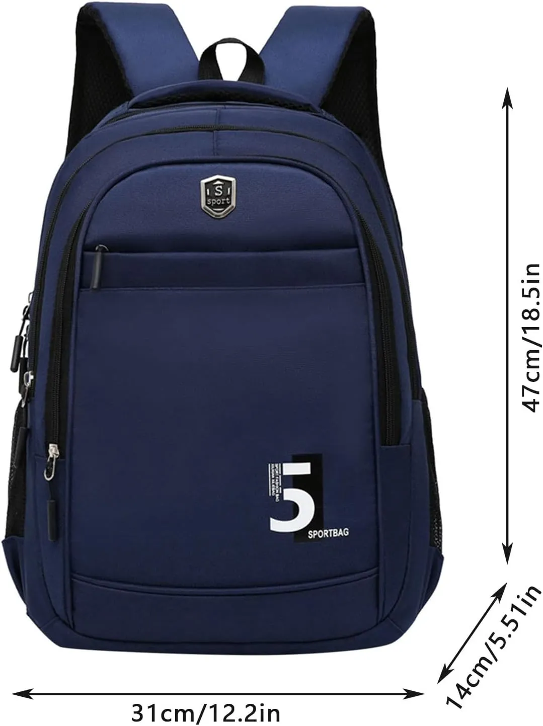 Student Backpack Fashionable New Pattern Simple Solid Color Comfortable Shoulder Strap Large Backpack (Black, One Size)
