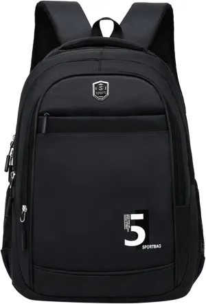 Student Backpack Fashionable New Pattern Simple Solid Color Comfortable Shoulder Strap Large Backpack (Black, One Size)