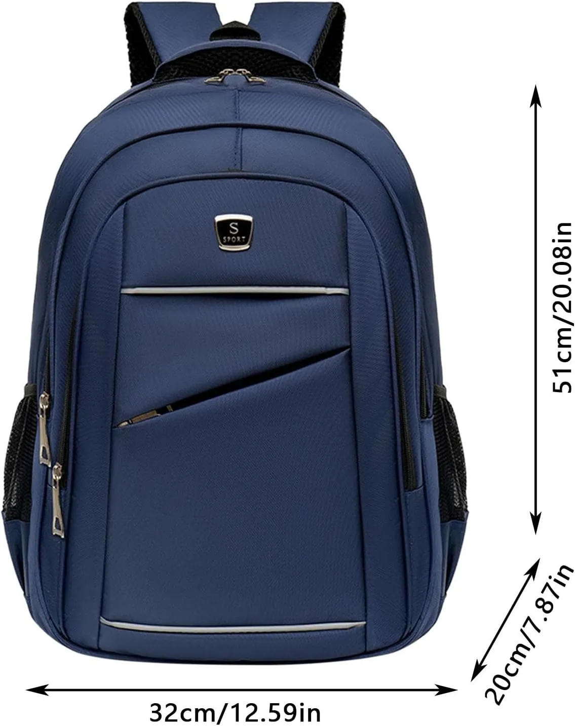 Student Backpack Fashionable New Pattern Simple Solid Color Large Capacity Convertible Backpack (Blue, One Size)