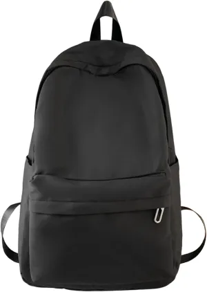 Student Backpack Fashionable New Pattern Simple Solid Color Practical Large Capacity Backpack (Black, One Size)