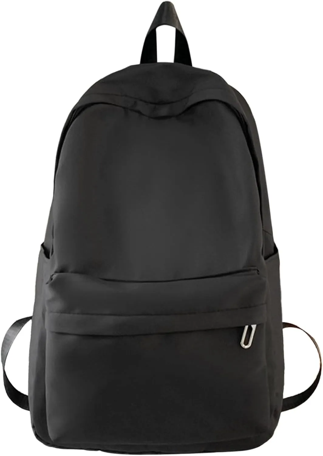 Student Backpack Fashionable New Pattern Simple Solid Color Practical Large Capacity Backpack (Black, One Size)