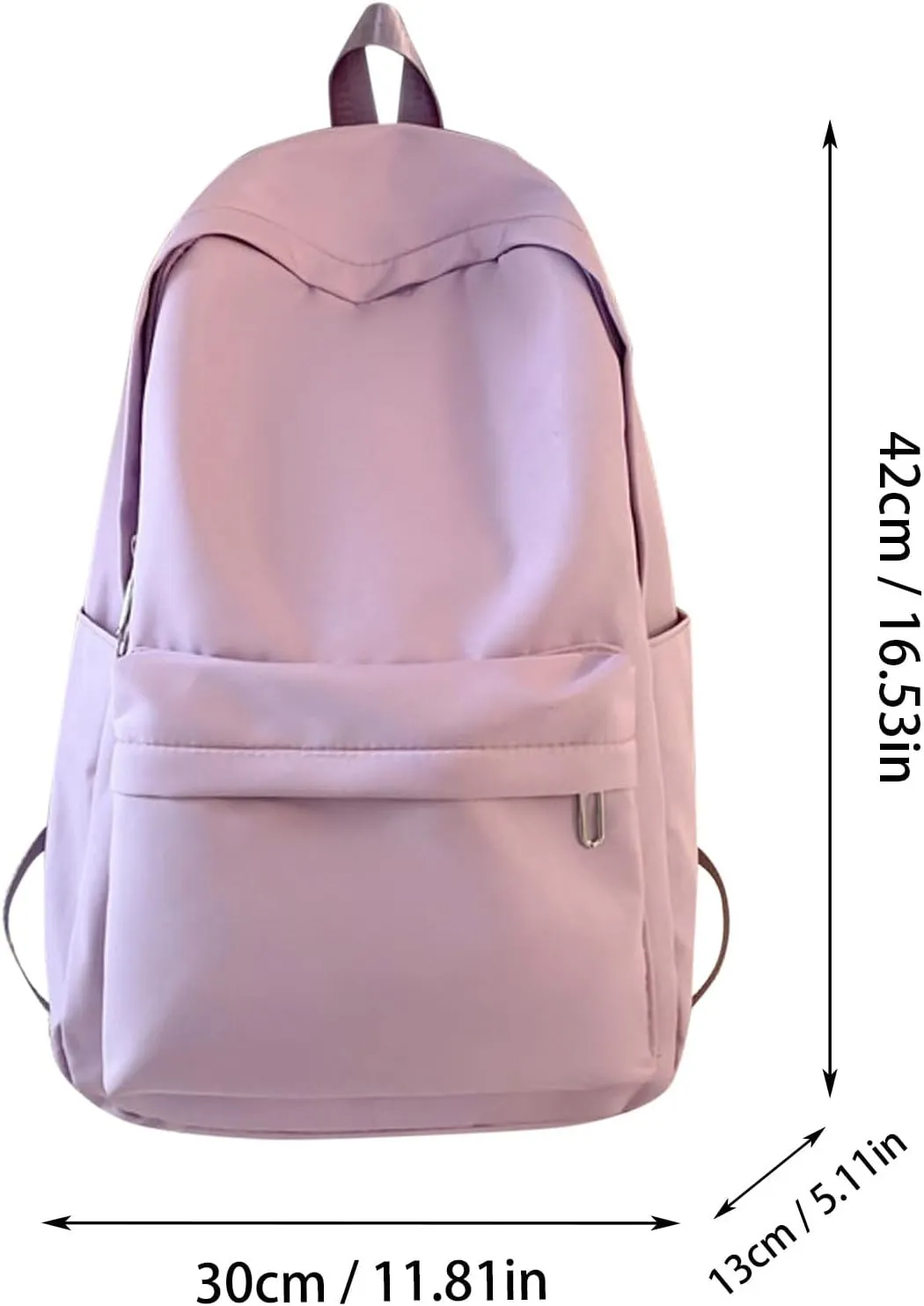 Student Backpack Fashionable New Pattern Simple Solid Color Practical Large Capacity Backpack (Black, One Size)