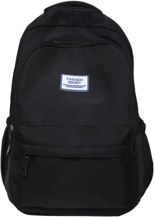 Student Backpack Fashionable Simple Solid Color Large Capacity Lightweight Practical Student Foldable (Black, One Size)