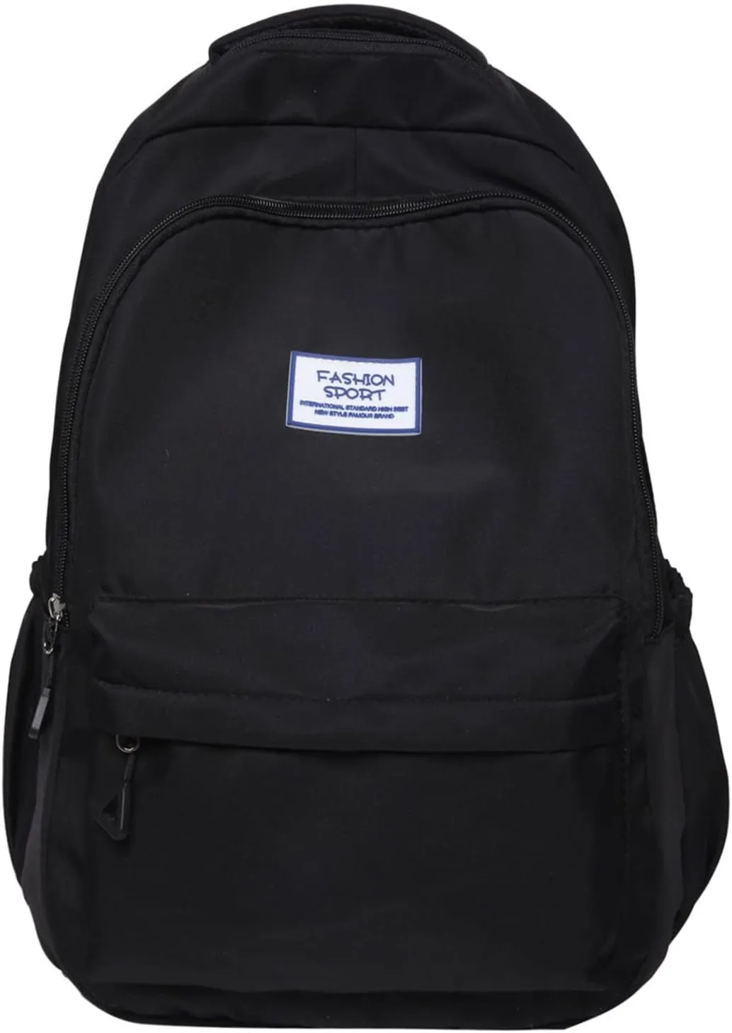 Student Backpack Fashionable Simple Solid Color Large Capacity Lightweight Practical Student Foldable (Black, One Size)