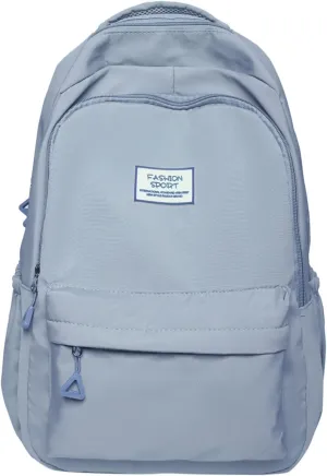 Student Backpack Fashionable Simple Solid Color Large Capacity Lightweight Practical Student Foldable (Blue, One Size)