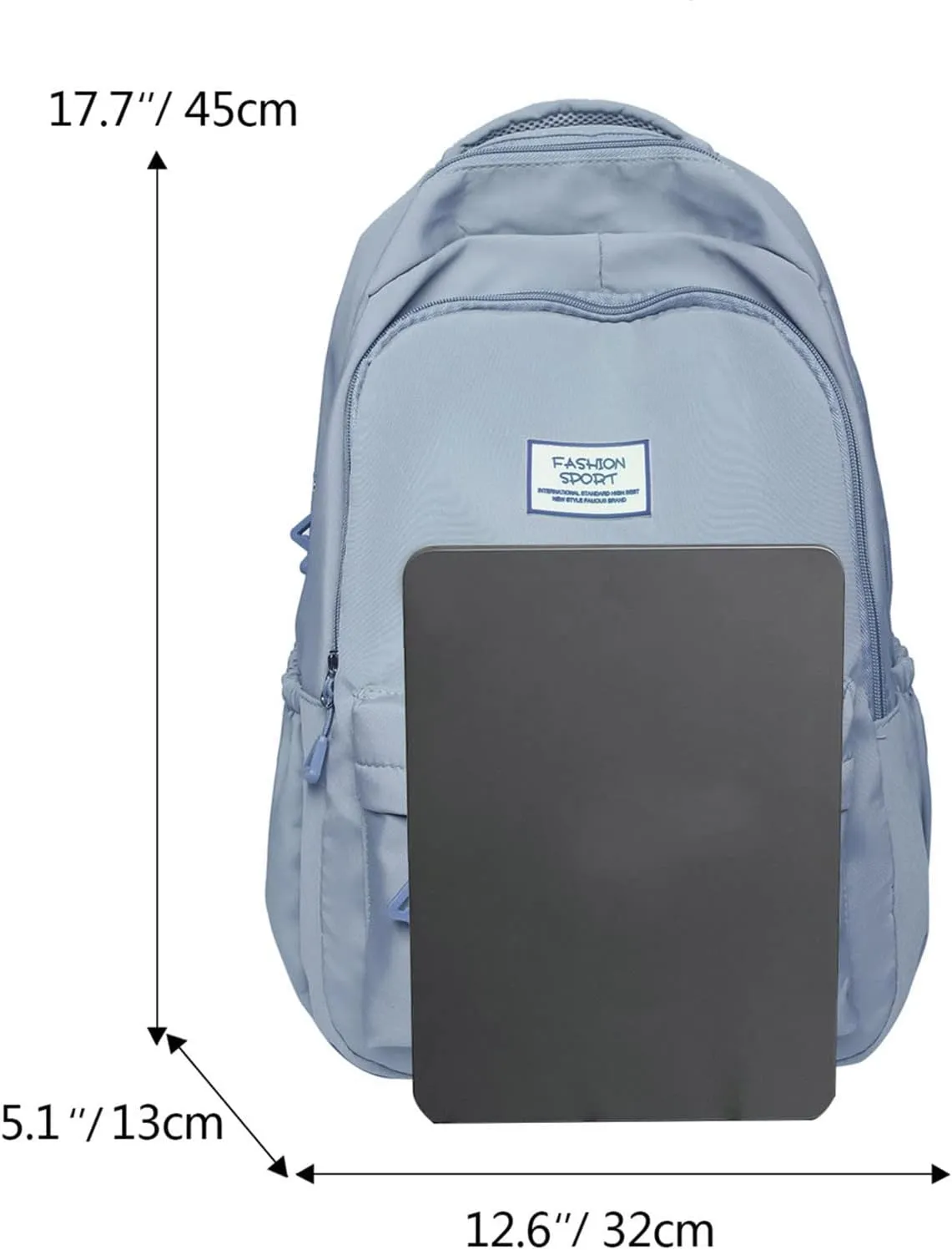 Student Backpack Fashionable Simple Solid Color Large Capacity Lightweight Practical Student Foldable (Blue, One Size)