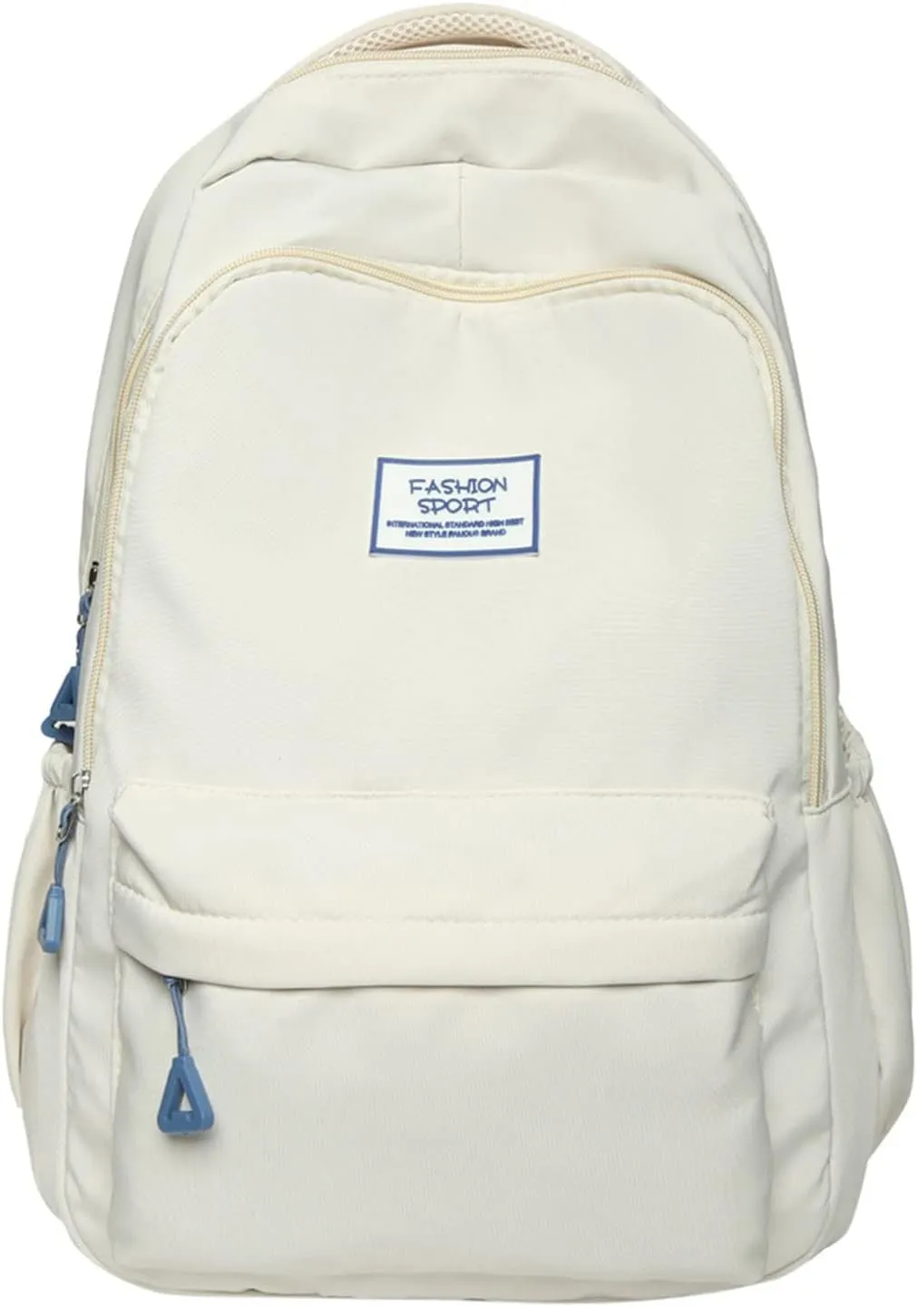 Student Backpack Fashionable Simple Solid Color Large Capacity Lightweight Practical Student Foldable (White, One Size)