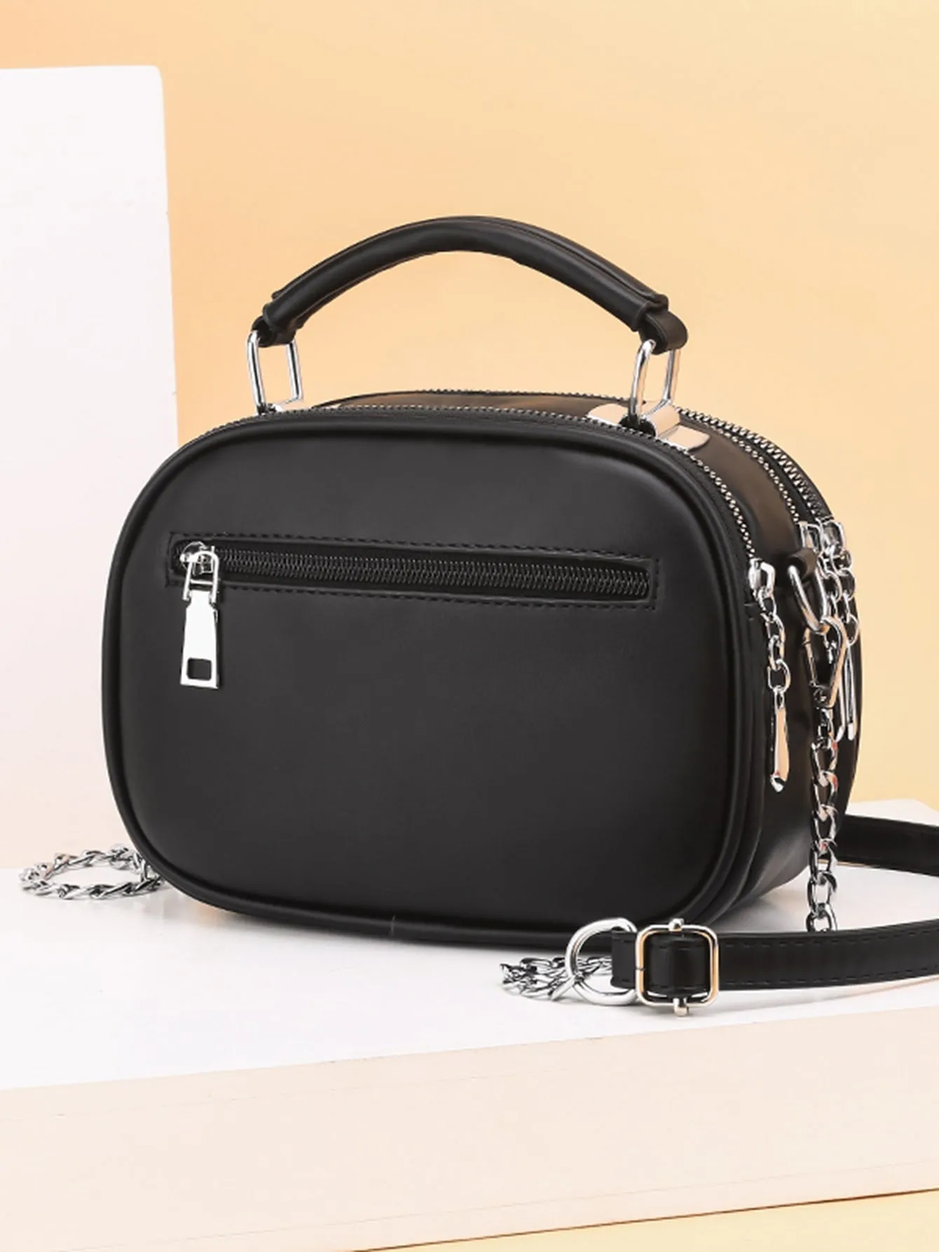 Tassel Decor Quilted Satchel Bag