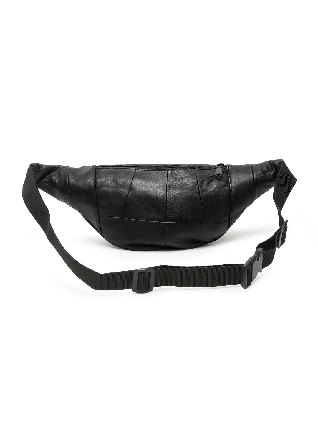 Teakwood Genuine Leather Black Waist Pouch